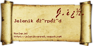 Jelenik Árpád névjegykártya